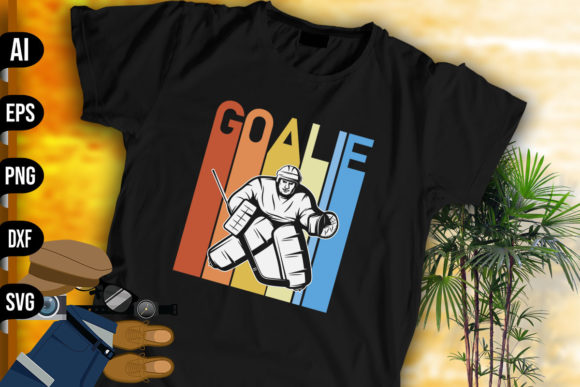 Ice Hockey Goalie Retro Vintage Color