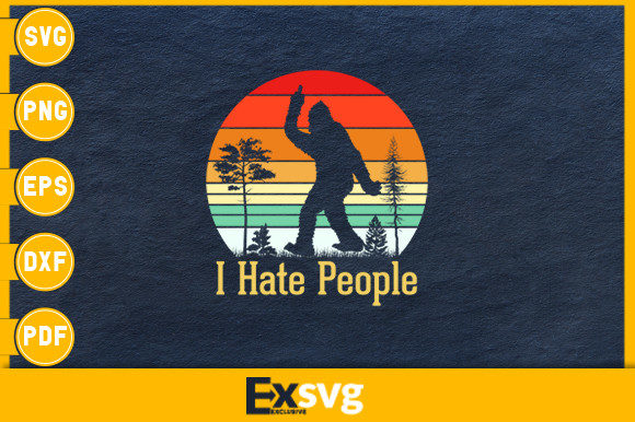 Retro Camping Bigfoot I Hate People