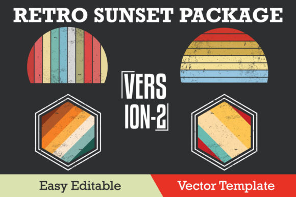 Retro Sunset Grunge Package Version-2