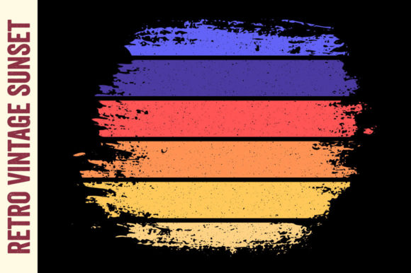 Retro Sunset Vintage Brush Distressed