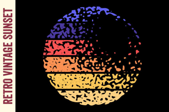 Retro Sunset Vintage Circle Distressed