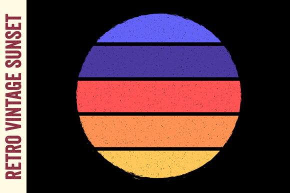 Retro Sunset Vintage Circle Summer Brush