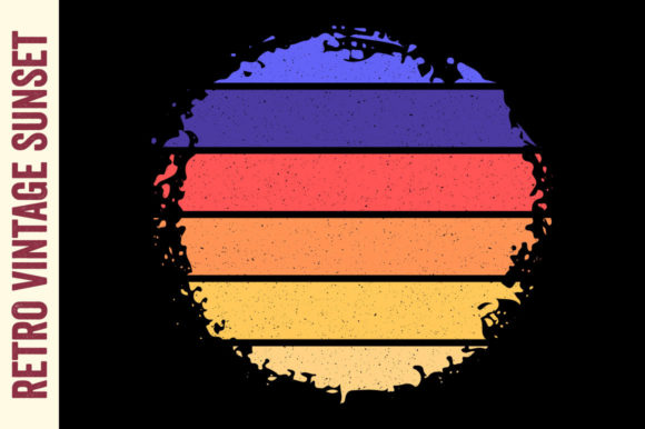 Retro Sunset Vintage Circle Summer Style