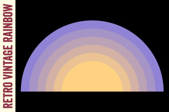 Retro Sunset Vintage Half Circle Grunge