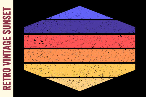Retro Sunset Vintage Hexagon Summer Sun