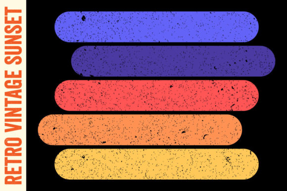 Retro Sunset Vintage Rectangle Grunge