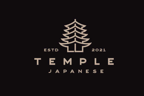 Retro Temple Logo Design Illustration