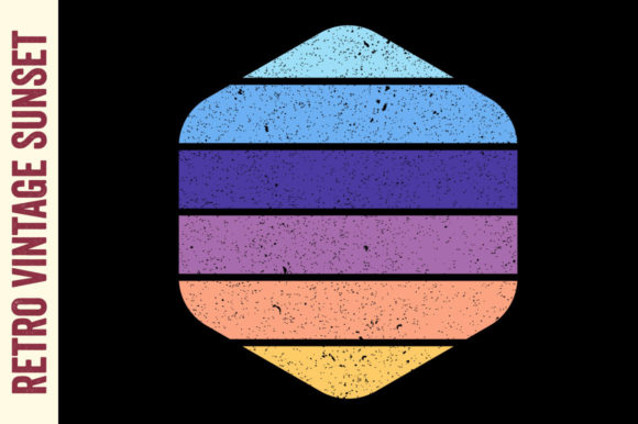 Retro Vintage Sunset Badge Surf
