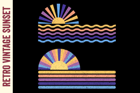 Retro Vintage Sunset Beach Summer 17