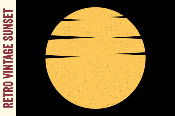 Retro Vintage Sunset Circle Summer Ocean