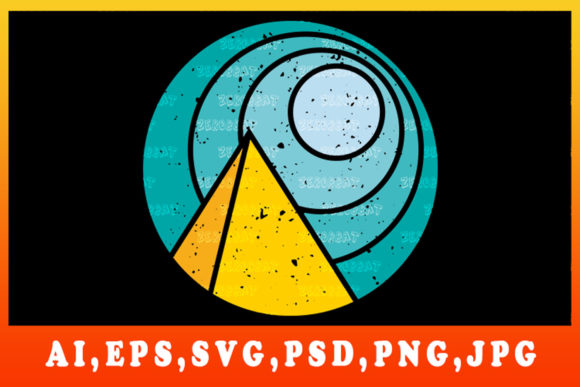 Retro Vintage Sunset Graphics Pyramide