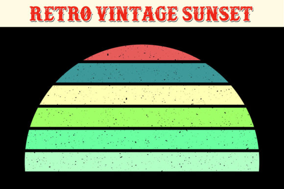 Retro Vintage Sunset Half Circle Vintage