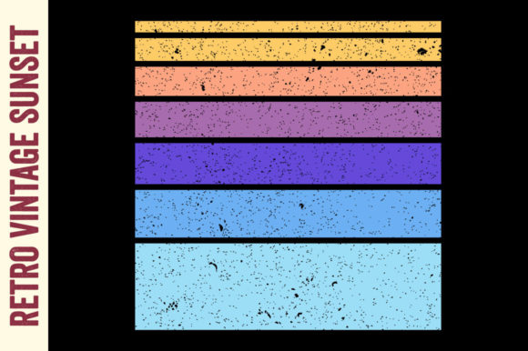 Retro Vintage Sunset Ocean Striped