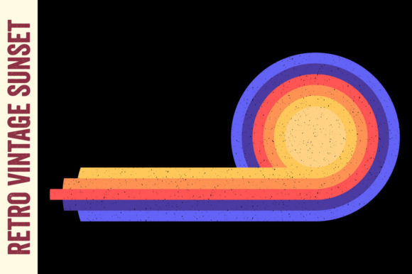 Retro Vintage Sunset Ocean Wave Grunge