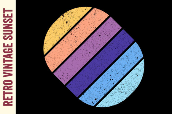 Retro Vintage Sunset Polygon Badge