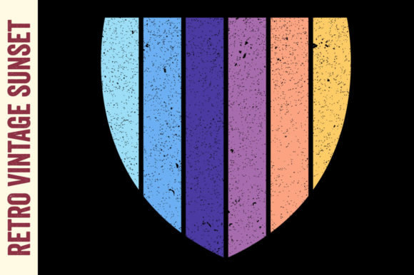 Retro Vintage Sunset Shield 80s