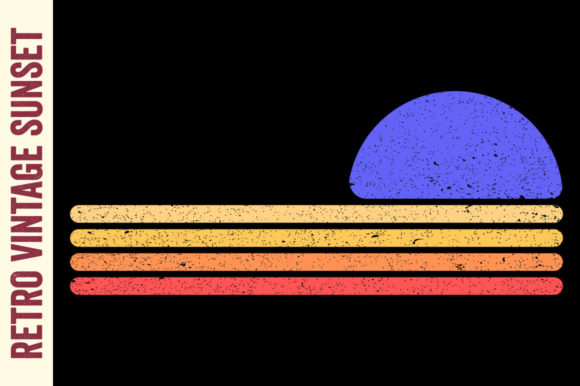 Retro Vintage Sunset Summer Beach Vector