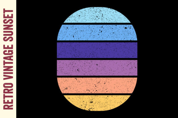 Retro Vintage Sunset Vector Graphics