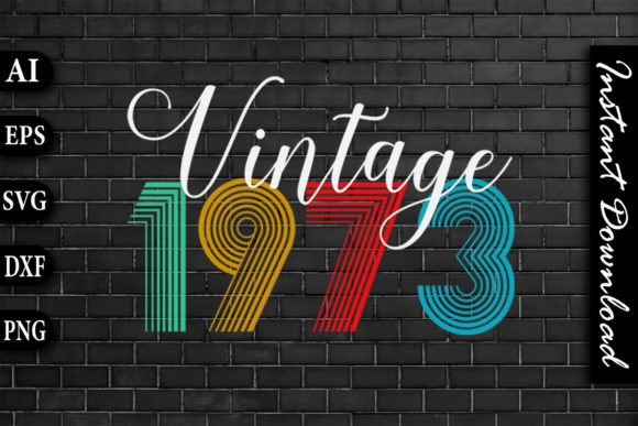 Vintage 1973 Retro Color Birthday Design