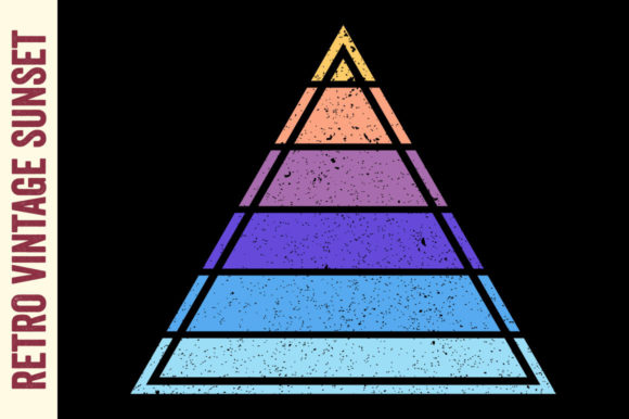 Vintage Retro Sunset Pyramid Grunge