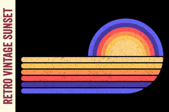 Vintage Sunset Retro Striped Summer Sun