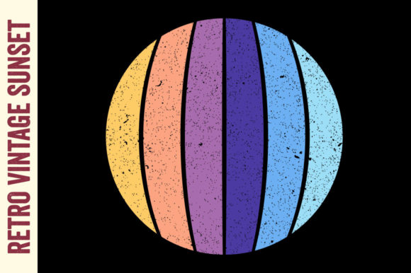 Vintage Sunset Striped Circle Retro